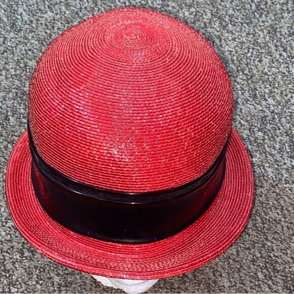 VTG, Adele Claire Made In New York US
Red Straw Hat with Black Band and Pom Pom main image 12